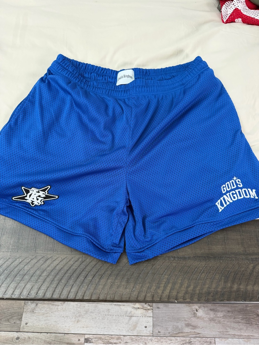 God's Kingdom Blue Mesh Athletic Shorts